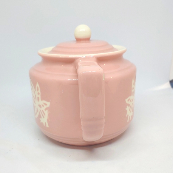 Harker Pottery Company Cameo Ware Dusty Rose Floral Teapot - Picture 3 of 13